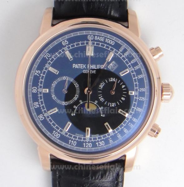 ROSE GOLD PATEK PHILIPPE BASE 1000 WATCH REPLICA MENS